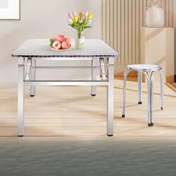 304 Stainless Steel Square Table Foldable Night Market Stall Rectangular Table Simple Square Table Outdoor Barbecue Minimalist Dining Table