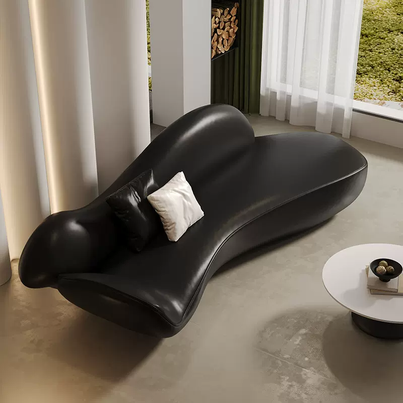 黑色复古沙发公寓小户型客厅网红轻奢异形美容院服装店