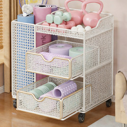 Fitness Equipment Storage Rack, Foam Roller Storage Rack, Mobile Trolley, Basketball Organizer Rack, Pull-Out Dumbbell Rack