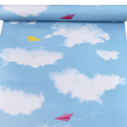 Ceiling Decorative Wallpaper Waterproof Blue Sky and White Clouds Wallpaper Self-Adhesive Background Wall Trendy Living Room Bedroom Cozy Modern