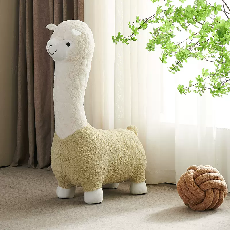 小羊驼动物椅子儿童休闲椅创意玩偶卡通摆件客厅网红沙发