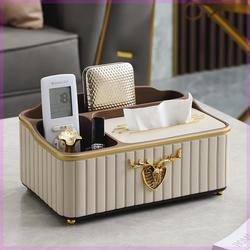 High-End Tissue Box, Simple and Luxurious, Multifunctional Remote Control Storage Box for Home Living Room, Napkin Tissue Box Decoration