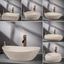 Countertop Basin Antique-Style Washbasin Ceramic Art Retro Washbasin Home Bathroom Sink Outdoor