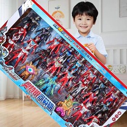 Luxury Gift Box Ultraman Tiga and Zero Toy Figures, Masks, and Transformation Devices for Children, Boys' Birthday Gifts