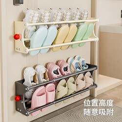 Magnetic Slipper Hanger Wall-Mounted Behind the Entrance Door, Magnetic Storage Rack for Shoes on the Door, No-Drill Wall-Mounted Storage Rack