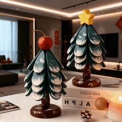 New Year Christmas Tree Solid Wood Heat Insulation Mat Housewarming Decoration High-End Creative Dining Table Anti-Scalding Foldable Pot Mat Coaster Bowl Mat