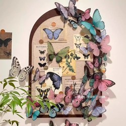 Butterfly Wall Stickers for Decoration, 3D Bedroom Wall with a High-End Feel, Creative Trendy Photo Props, Soft Decoration in French Style