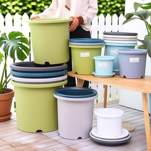 
Flower Deepot thickened four-season gallon pot root control breathable rose resin plastic large flower pot balcony indoor courtyard