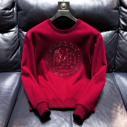 2026 Year of the Horse Limited Edition Embroidered Sweatshirt for Men in Burgundy, New Year Couple Outfit