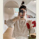 Spring and Autumn 2025 new style polka dot bow tied lace long-sleeved shirt for women's design sense spliced ​​lace top