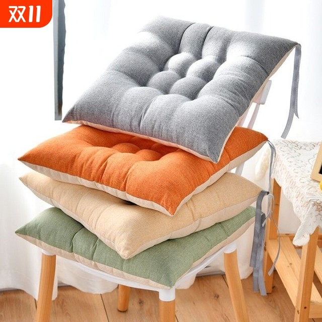 Cushion chair cushion college student cotton and linen strap bench classroom spring and summer bench office