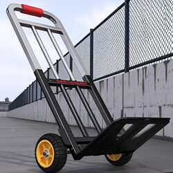 Steel Plate Hand-Pulled Cart, Foldable and Lightweight, Portable Trolley for Home Use, Luggage Transport, Stair Climbing, Small Trailer Tool