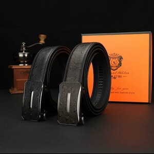 
Ostrich pattern light luxury business belt men's genuine leather belt new leather belt 3.5 automatic buckle belt