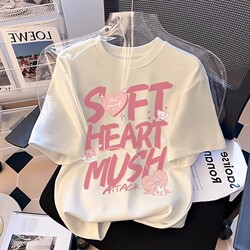 Summer Girls' Short-Sleeved T-Shirt 2025 White New Style Kidsren's Clothing Kidsren's Loose Tops Pure Cotton Clothes Summer Wear