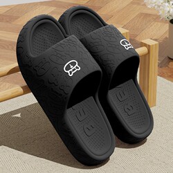 Men's Slippers with a Stepping-On-Clouds Feel, Summer 2025 New Model, Indoor Home Non-Slip Anti-Odor Sandals, Women's Home Black Slippers