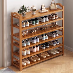 Simple Shoe Rack for Home Entrance, Indoor Dust-Proof Bamboo Shoe Cabinet, Storage Organizer, Multi-Layer Reinforced Bamboo Shoe Storage