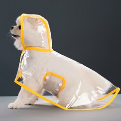Dog Raincoat Cape Belly Protection for Teddy, Small and Medium-Sized Dogs, Shiba Inu, Transparent Rain Poncho, Waterproof Pet Clothing