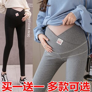 Maternity pants for spring and autumn outer wear plus velvet and thick leggings, loose large size shark pants for pregnant women, winter wear to support the belly in the winter
