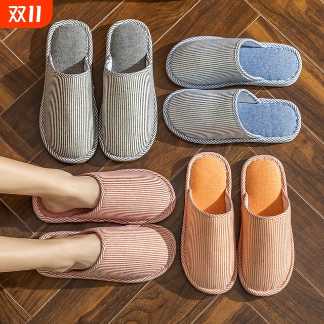 Cotton slippers plush autumn and winter indoor home non-slip thick-soled women's warm couple slippers men's deodorant