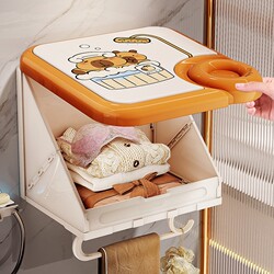 Bathroom Wall Art, Bathroom Clothes Storage Box, Waterproof Storage Rack, Foldable Box, Dirty Laundry Basket, Clothing