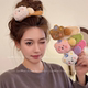 Super sweet and versatile plush hairpin pudding bear duckbill clip cute large headwear 2024 new back of the head grabber