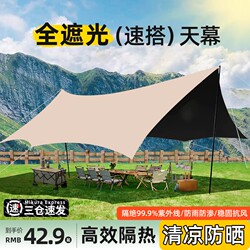 Vinyl Octagonal Canopy Outdoor Portable Tent Camping Picnic Patio Beach Windproof Sunshade Tent Cloth