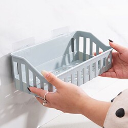 Wall-Mounted Bathroom Storage Rack, No-Drill Storage Basket, Bathroom Cosmetics Rack, Storage Rack for Glass Walls