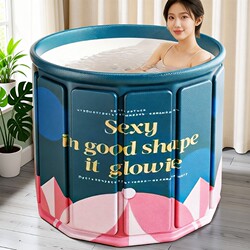 Folding Bath Tub for Adults, Household Bath Tub for Adults and Children, Full-Body Bathing Tub, Insulated Storage