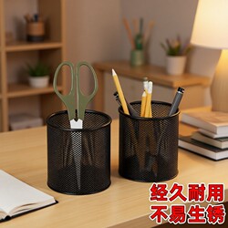 Simple Large-Capacity Pen Holder, Pen Organizer, Pen Stand, Multifunctional Pen Storage for Students, Student Stationery Pen Holder, Pen Rack, Storage Ornament, Creative High-End Office Supplies for Boys, Extra-Large Metal Grid