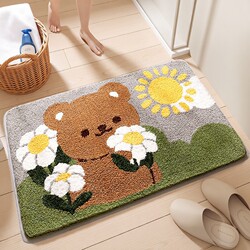 Non-Slip Bathroom Mat, Absorbent Foot Mat for Home Use, Toilet Door Mat, Thickened Bathroom Carpet