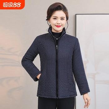
Liyue stand collar small cotton-padded jacket middle-aged and elderly warm jacket