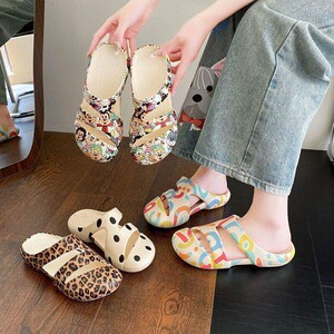 洞洞鞋女夏季外穿凉拖鞋室内家居包头鞋防滑软底半拖海边沙滩拖鞋