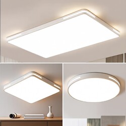 Living Room Ceiling Light, Ultra-Bright Hall Light, Led Bedroom Light, Simple Modern Circular Package Lighting Fixtures with Lampshade