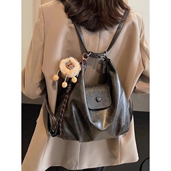 Yaoyou Fish Retro Large Bag for Women 2025 Winter Large Capacity Tote Bag Korean Style Single Shoulder Crossbody Bag Backpack