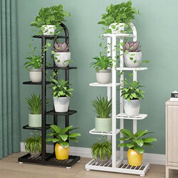 Living Room Floor-Standing Flower Rack Storage Rack Balcony Load-Bearing Multi-Layer Iron Flower Pot Rack 2024 New Model Plant Stand