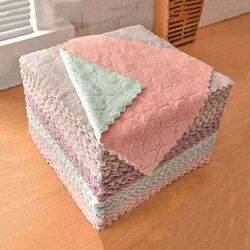 Wooki Kitchen Household Cleaning Cloth, Absorbent, Thickened, Lint-Free, Soft, Household Cleaning Cloth, Scouring Pad