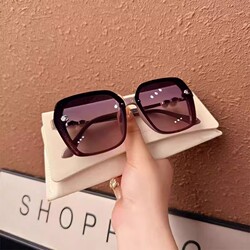 Internet Celebrity Pearl Sunglasses for Women, New Style, High-End, Elegant, Large Frame Sunglasses That Make the Face Look Smaller, Anti-Uv Driving Glasses