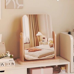 Large Mirror, Makeup Mirror, Desktop Wooden Rotating Mirror, Student Dormitory Bedroom, Home Dressing Table, Dressing Mirror
