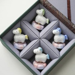 Jingdezhen Internet-Famous Ceramic Desktop Carousel Horse Ornament, Year of the Horse Mascot Gift Box Set, Souvenir