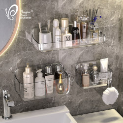 Bathroom Sink Shelf, Bathroom Rack, Toilet Shelf, Washbasin, Cosmetics, Wall-Mounted, No Drilling Required