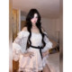 XZY slightly fat, gentle and pure lace ruffled dress for women 25 years autumn high-end birthday dress short skirt