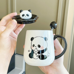 Large-Capacity Mug for Boys, Cute Ceramic Cup for Home Use, Drinking Cup for Office, Good-Looking Breakfast Cup for Girls