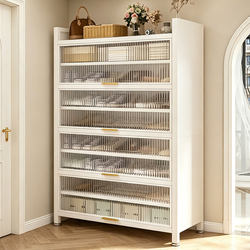 Steel Shoe Cabinet for Home Use, Wall-Mounted, Multi-Layer Storage Cabinet for Entryway, Large Capacity Dust-Proof Shoe Rack