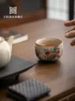 Xiaoyuan gặp Ru Kiln Nine Peach Ceramic Master Cup Bộ trà Kung Fu Cá nhân-Phần mở đầu đặc biệt có thể giữ tách trà đơn chén dĩa gốm chén màu xanh ngọc 