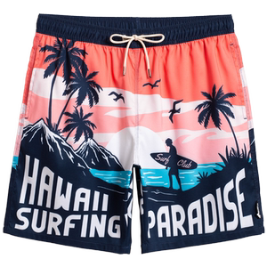 Gella beach pants men's fast dried casual pants printing comfort fake flower short pants soaked hot springs to get water swimming trunks
