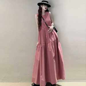 
Large long A-line dress for women Korean style loose and slim, fresh and sweet age-reducing doll vest long skirt trendy