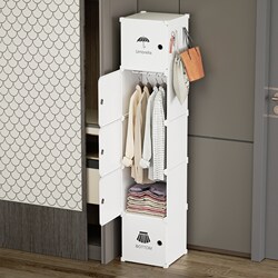 Simple Wardrobe, Dustproof, Reinforced and Thickened, Single-Piece Splicing Cabinet, Home Bedroom, Student Dormitory, Assembled Plastic Wardrobe