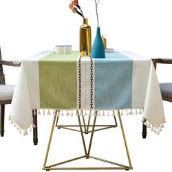 Nordic new tassel decorative tablecloth cotton and linen dust-proof tablecloth home kitchen western table decoration spot