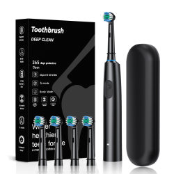 Rotating round head electric toothbrush adult home sound wave USB charging cleaning toothbrush