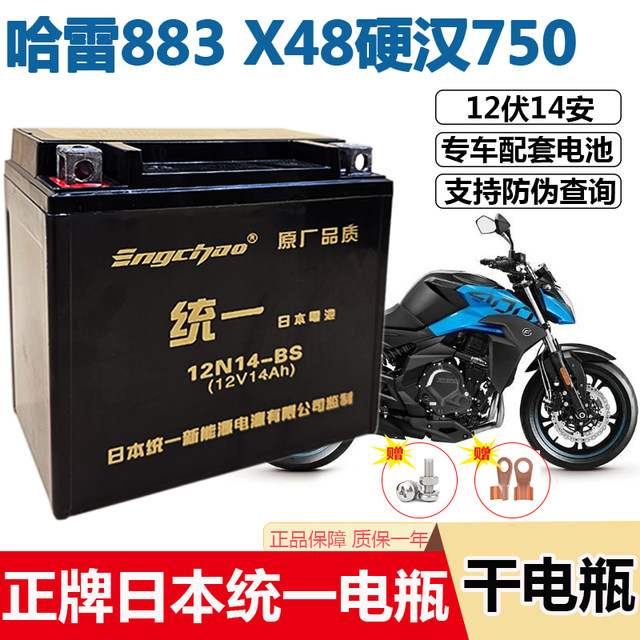 Motorcycle 12v14A maintenance-free dry battery YTX14-BS Harley 883 battery x48 tough guy 750 maintenance-free